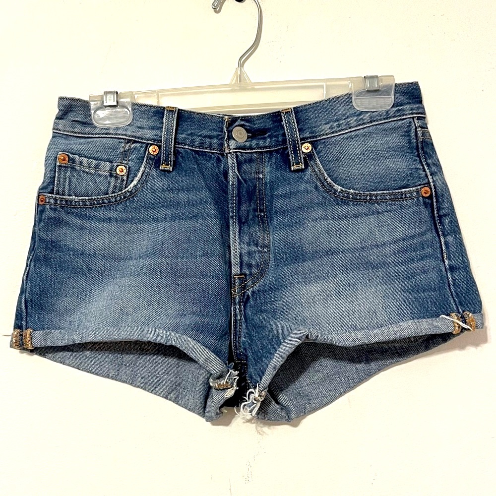 Levi's 501 High-Rise Denim Shorts Blue 25